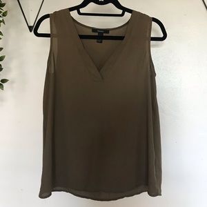Olive green chiffon blouse